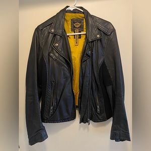 Vintage Superdry Leather Biker Jacket - Women’s Medium